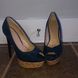 Blue high heels